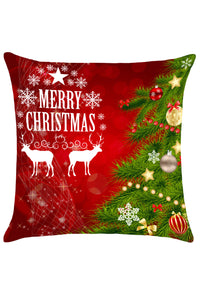 Sexy Red and Green Christmas Tree Elks Pattern Pillow Case