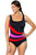 Sexy Red and Orchid Spliced Plus Size One-piece Swimsuit