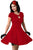 Sexy Retro Red Short Sleeve Keyhole Flare Dress