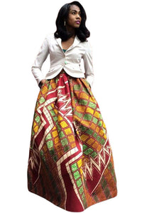 Sexy Retro Style African Print Maxi Skirt