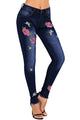 Sexy Rose Embroidered Frayed Ankle Length Skinny Jeans