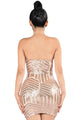 Sexy Rose Gold Sequined Strapless Nightclub Dress