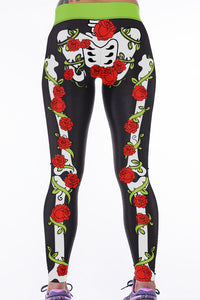 Sexy Rose Skeleton High Waist Gym Yoga Pants