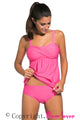 Sexy Rosy 2pcs Swing Tankini Swimsuit