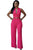 Sexy Rosy Belted Wide Leg Jumpsuit