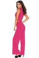 Sexy Rosy Belted Wide Leg Jumpsuit