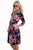 Sexy Rosy Blossom Print Navy Wrap Floral Dress