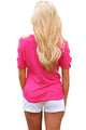 Sexy Rosy Cold Shoulder Ruched Sides T-shirt