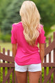 Sexy Rosy Cold Shoulder Ruched Sides T-shirt
