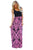 Sexy Rosy Damask Print Sleeveless Long Boho Dress