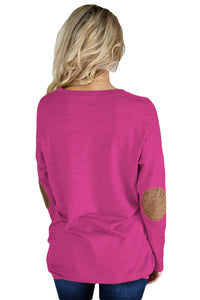 Sexy Rosy Elbow Patch Sweatshirt