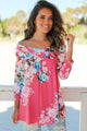 Sexy Rosy Floral Off Shoulder Crisscross Top