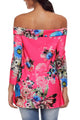 Sexy Rosy Floral Off Shoulder Crisscross Top