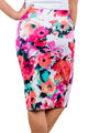 Sexy Rosy Floral Print Pencil Skirt