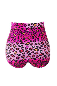 Sexy Rosy Leopard Print Retro High Waist Swim Bottom