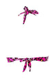 Sexy Rosy Leopard Print Retro Tie Front Bikini Top