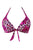 Sexy Rosy Leopard Print Retro Tie Front Plus Bikini Top