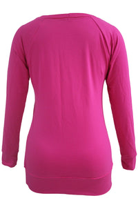 Sexy Rosy Scoop Neck Long Sleeve Sweatshirt