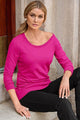 Sexy Rosy Scoop Neck Long Sleeve Sweatshirt