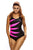 Sexy Rosy Splicing Color Block Black Monokini