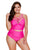 Sexy Rosy Strappy Neck Detail High Waist Swimsuit