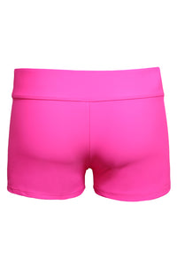 Sexy Rosy Wide Waistband Swimsuit Bottom Shorts