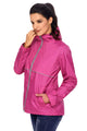 Sexy Rosy Women Zipper Lapel Suit Blazer with Foldable Sleeve