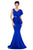 Sexy Royal Blue Asymmetric Ruffle Peplum Mermaid Party Dress