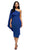 Sexy Royal Blue Batwing Sleeve One Shoulder Sheath Dress