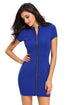 Sexy Royal Blue Funky Zip or Not Dress