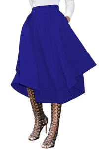 Sexy Royal Blue Making Waves High Waist Midi Skirt