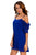 Sexy Royal Blue Off Shoulder Chiffon Mini Dress