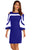 Sexy Royal Blue White Colorblock Dress