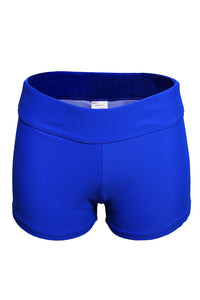 Sexy Royal Blue Wide Waistband Swimsuit Bottom Shorts