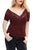 Sexy Rufous Off Shoulder V Lace Neckline Spliced Short Sleeve Top