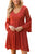 Sexy Rusty Red Dreamy Lace Top Elegant Swing Dress