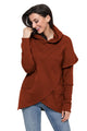 Sexy Rusty Tulip Wrap Cape Style Long Sleeve Hoodie