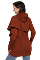 Sexy Rusty Tulip Wrap Cape Style Long Sleeve Hoodie