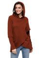 Sexy Rusty Tulip Wrap Cape Style Long Sleeve Hoodie