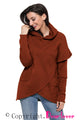 Sexy Rusty Tulip Wrap Cape Style Long Sleeve Hoodie