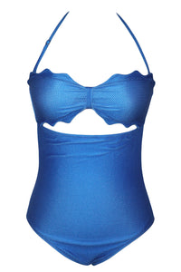 Sexy Scalloped Edge Maillot One Piece Swimsuit