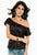 Sexy Seductive Off-shoulder Glistening Sequin Top Black