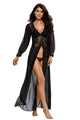 Sexy Sheer Long Sleeve Lace Robe with Thong