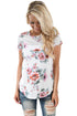Sexy Short Sleeve Round Neck Blossoming Womens T-shirt