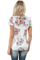 Sexy Short Sleeve Round Neck Blossoming Womens T-shirt