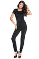 Sexy Short Sleeve Tight-fitting Jumpsuit with Back Cutout