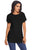 Sexy Side Button Detail Black Short Sleeve Shirt