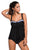 Sexy Simple Detail Bandeau Tankini 2pcs Swimsuit