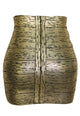 Sexy Soft Black Gold Foil Bandage Skirt