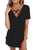 Sexy Solid Black Soft Cage Front Women Top